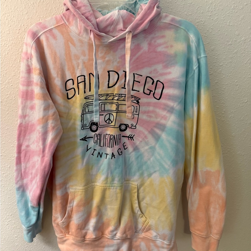 Pink and Orange Tie-Dye Hoodie